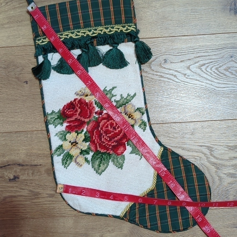 Vintage Deforest' s needlepoint tassel wool blend boho chic Christmas Stalking - Picture 7 of 7